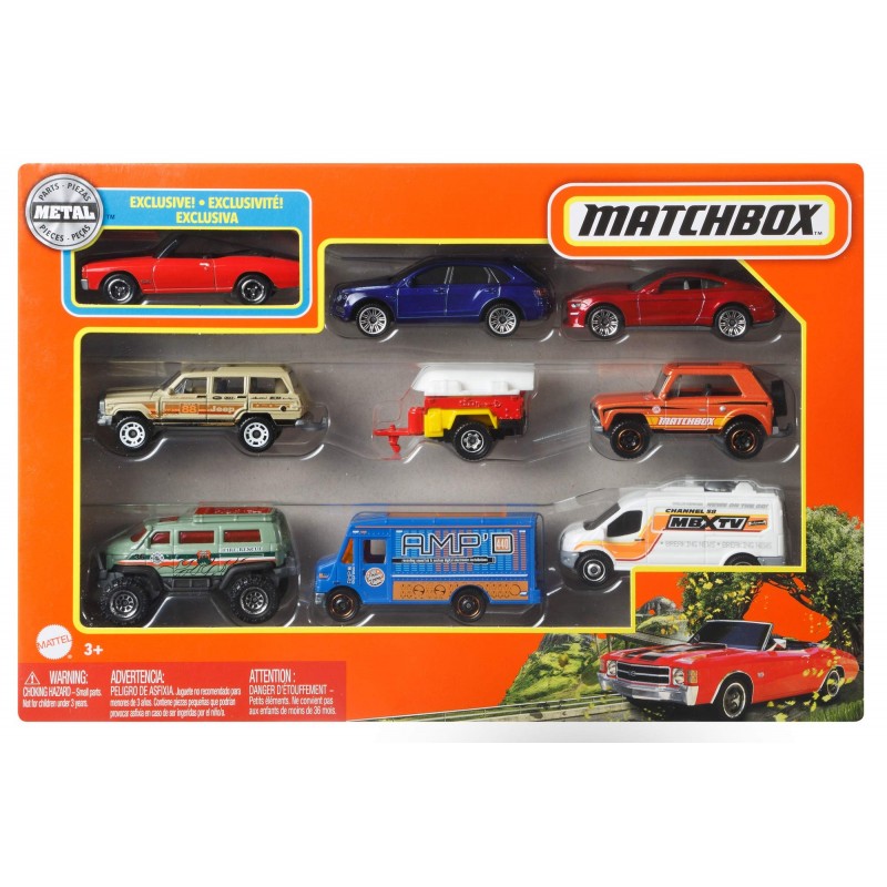 Matchbox 2021 : 9 Pack with Chevrolet Chevelle (Red)